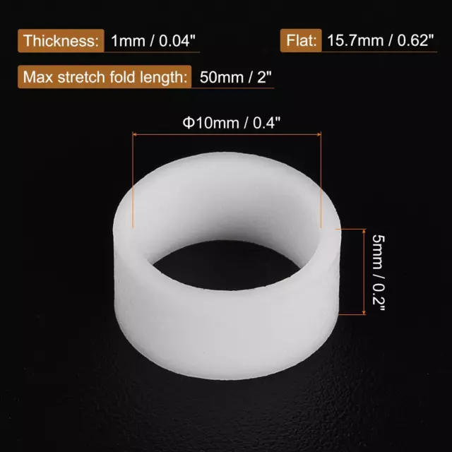 Silicone Rubber Bands Rings 200Pcs Non-slip 10mm Dia 1mm Thick 5mm Width 2