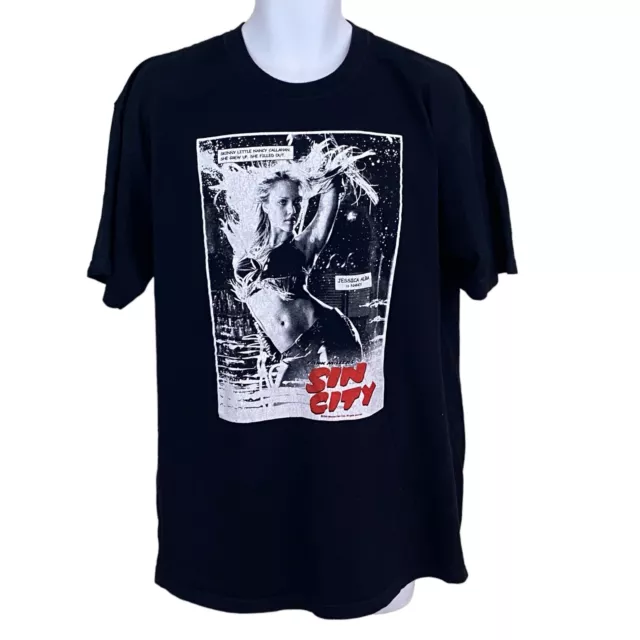 2005 Sin City Movie T Shirt Size XL Jessica Alba Nancy Callahan Black Cotton