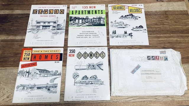 Mid Century Modern Home Apartment Duplex Plans With Original Envelope Rare
