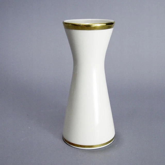 JARRÓN DE PORCELANA CREMA, años 50/60