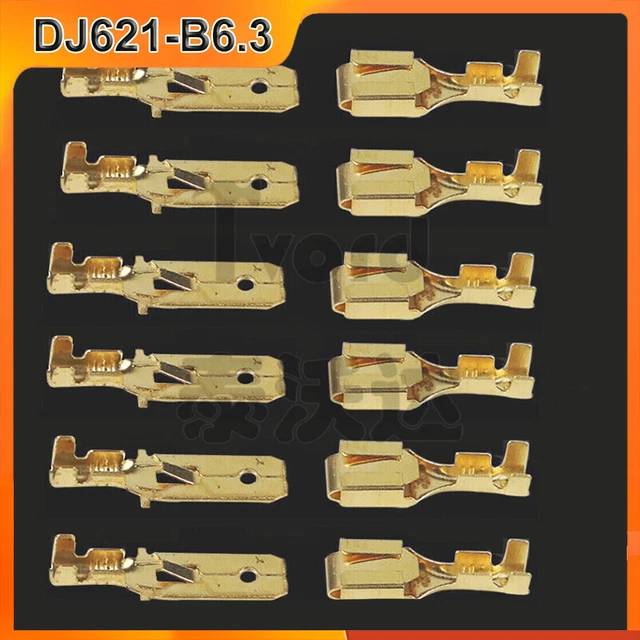 Flachsteckhülsen Set Crimpanschluss Flachstecker Kfz 100/50 Stück Flachsteckhülsen Rot – 6.3mm Für 0.5 Crimpanschlüsse Auto Elektrik
