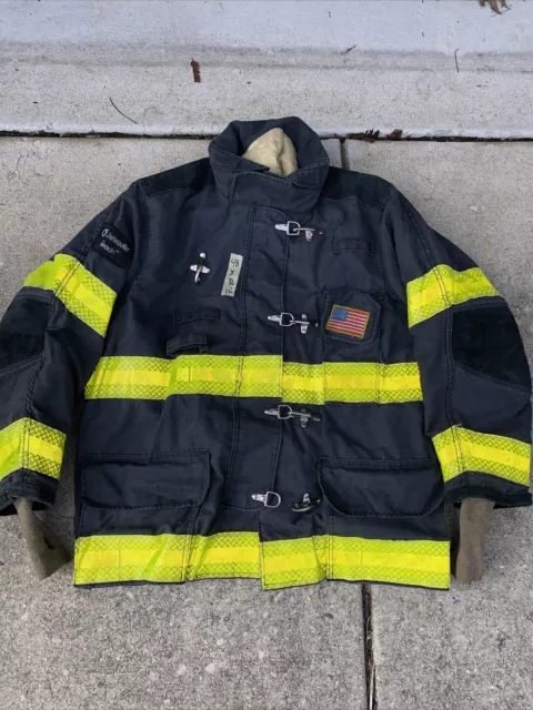 Firefighter Janesville Lion Apparel Turnout Bunker Coat 48 X 32 #2 2012 BLACK