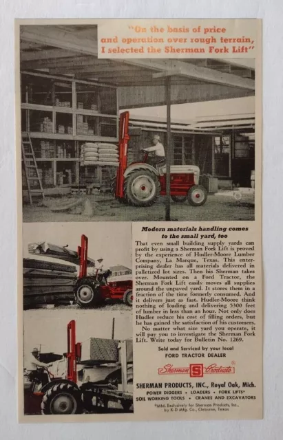 1958 Sherman Fork Lift Advertisement Sherman Products Inc. Royal Oak, Michigan