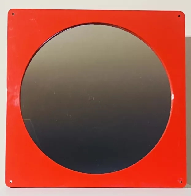 Retro MCM Space Age ~ Red Caroma Wall Mirror ~ New Never Used