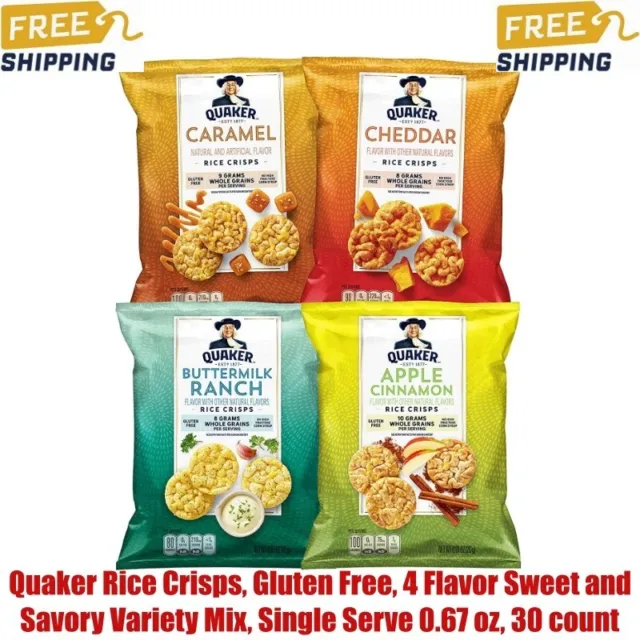 Quaker Rice Crisps, Gluten Free, 4 Flavor Sweet and Savory Variety Mix