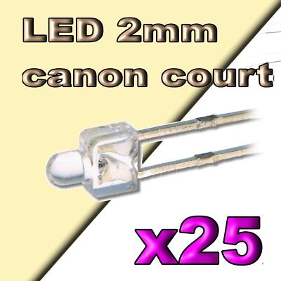738/25# LED 2mm bicouleur rouge  blanc chaud 25pcs Roco spécial train Jouef 