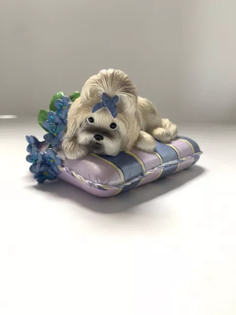 Hamilton Collection Pretty In Purple Shih Tzu Love Never Forgets figurine