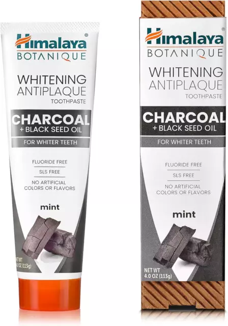 Himalaya Botanique Whitening Antiplaque Toothpaste with Charcoal and Black Seed