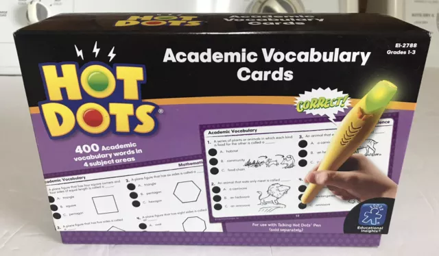 Educational Insights EI-2788 Hot Dots 50 Cards Academic Vocabulary Grade 1-3