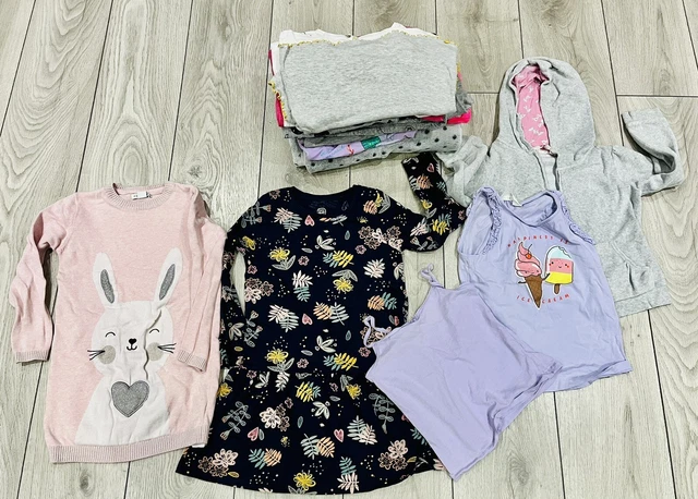 Pacchetto Abbigliamento Ragazze Taglia 5-6 Anni 15 Articoli Adidas, Disney, H&M