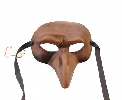Mask from Venice To Long Nose Capitano Brown Leather Genuine Thick 936 V20