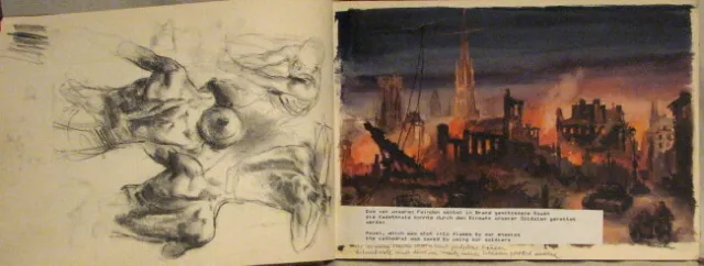 Rare Vintage Hans Liska Ww Ii Illustrations Sketch Book  - 1944 Edition