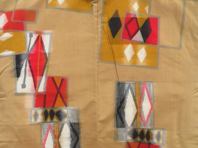 2924T01z540 Vintage Japanese Kimono Silk MEISEN HAORI Kasuri Yellow ochre 3