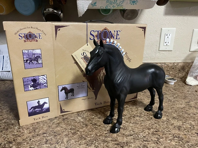 MIB! 1996 Peter Stone 1st Edition black Percheron "MG's Prince" Model Horse 9601
