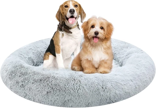 Calming Dog Beds for Small Medium Large Dogs - Round Donut Machine Washable Dog