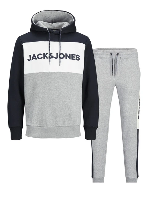 JACK & JONES Uomo Fare Jogging Kit Jjelogo Blocco Set - Regular Fit XS-XXL