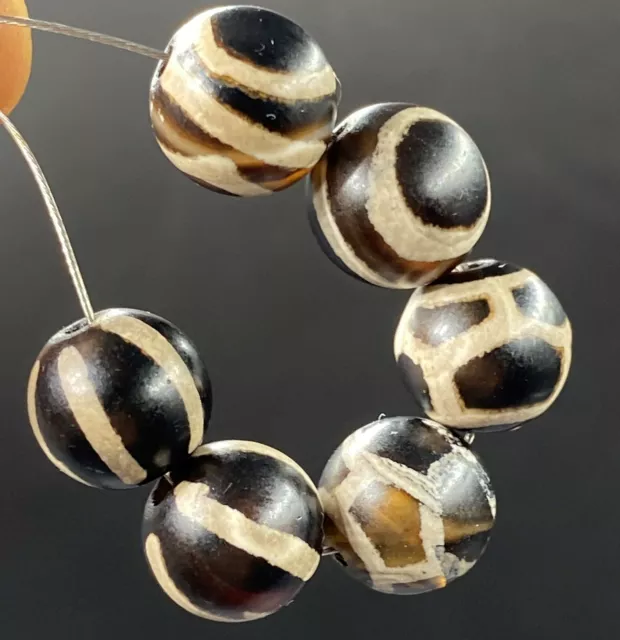 Ancient South East Asia Pyu Period Burma Old Phum Dzi Agate Jewelry Beads Lot 8