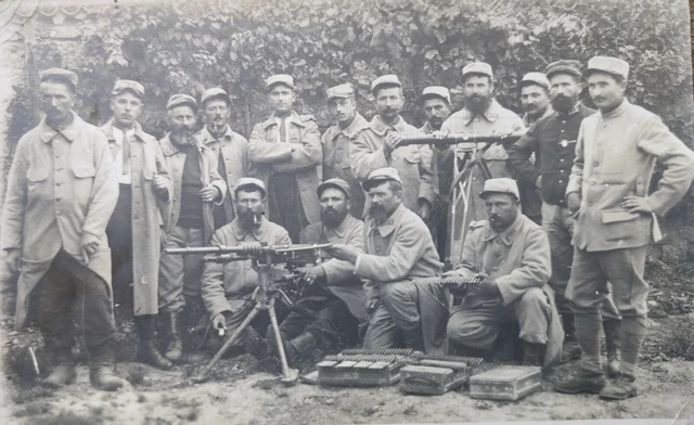 1914-1918 War Photo Card, 132e RI, Hair, Hotchkiss WW1 Machine Gun, CPA