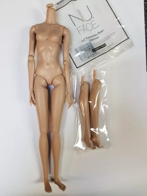 Cuerpo De Muñeca Nu.face 3.0 Fr Blanco Uñas Largas Cuidadas 12.5" Juguetes De Integridad + Piernas