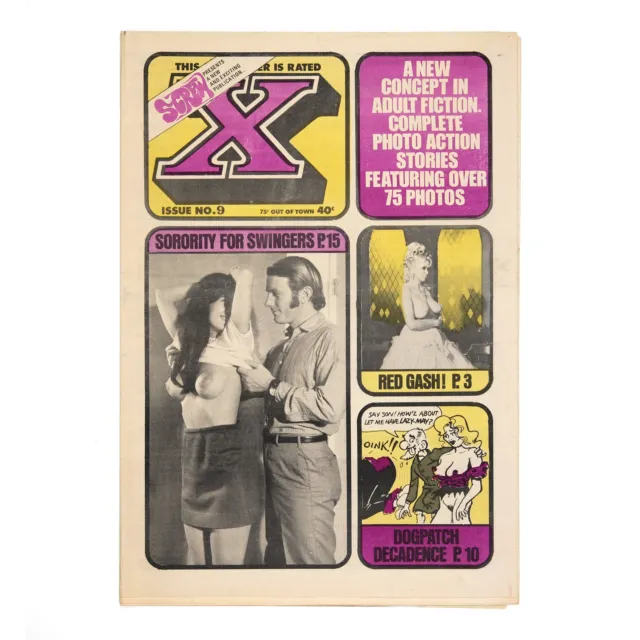 X Magazine, Vol. 1 No. 9 / Al Goldstein / NYC Sex Tabloid 1970 Screw / Nice Copy