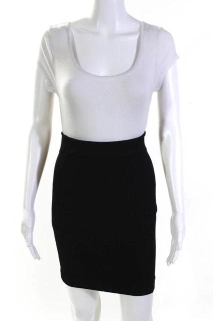 Diane Von Furstenberg Womens Panel Marta Mini Skirt Black Wool Size 0 LL19LL