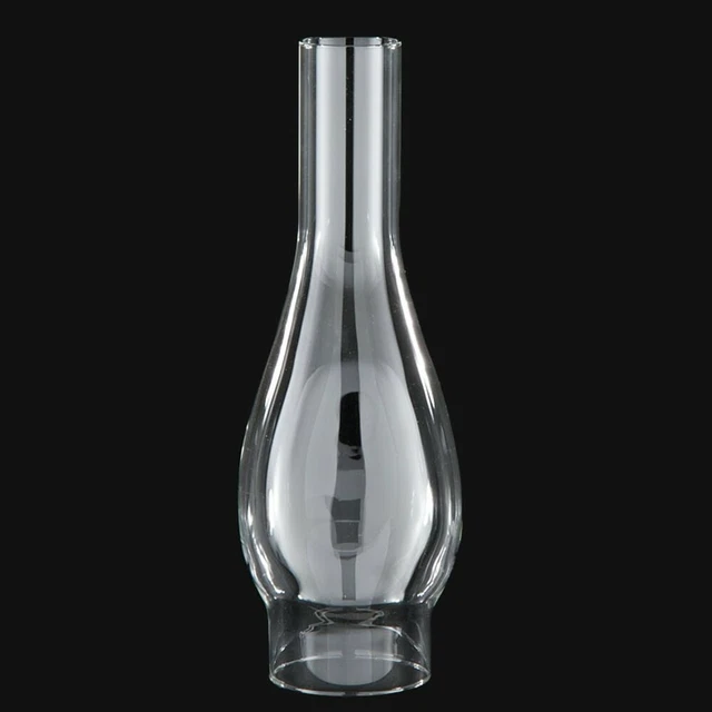 Clear Glass Lamp Chimney Oval Replacement Hurricane Globe 2.5 Base x 10 inch H 2