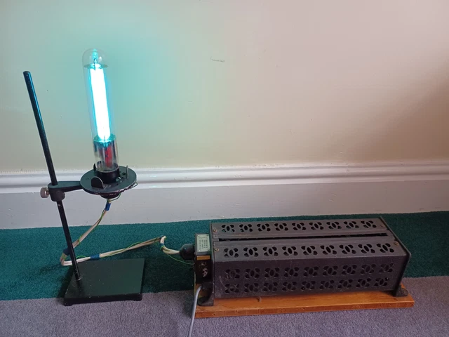 antike Genalex Gleitwiderstand mit Kabel, Armatur, Laborständer, Vintage Lampe.