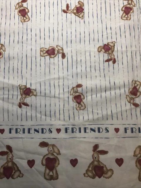 Winnie The Pooh On Blue Cotton Fabric 1/2 Yard (18 By 44”) New