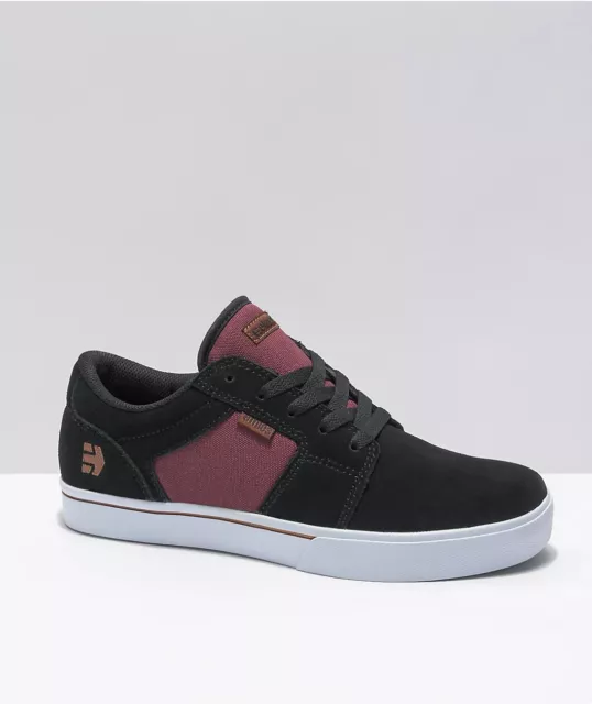 Etnies Kids / Youth Barge LS Black & Red / Maroon Skate Shoes - Youth Size 6 Y