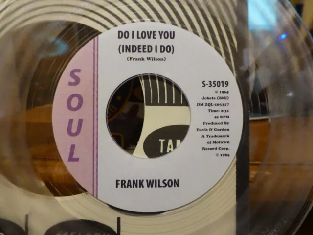 Frank Wilson Do I Love You / B side Intrumental Northern Soul Motown Clear vinyl