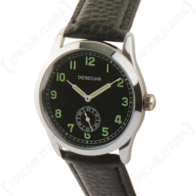 Montre Militaria Réplique 1939-45 Neuve - Cadran Noir, Boîtier Acier, Mouvement Quartz