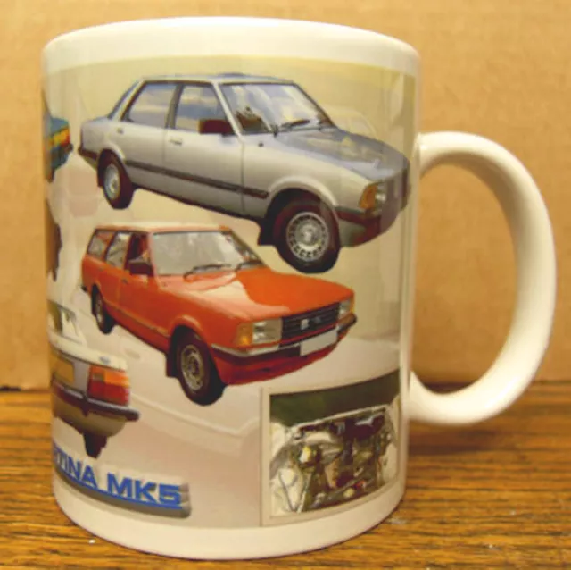 Ford Cortina Mk5. Classic Collectors Car Mug. Great Gift Motor Restorers