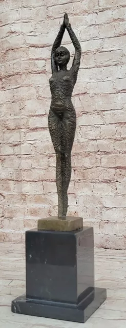 Hand Made Signed Chiparus Art Deco French Dancer Bronze Sculpture Figurine Art