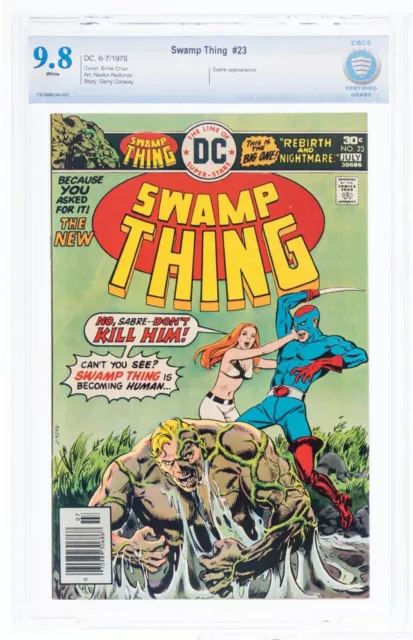 🔥 Swamp Thing 23 CBCS 9.8 (1976) DC NM/M Bronze Age Ernie Chan Cover cgc