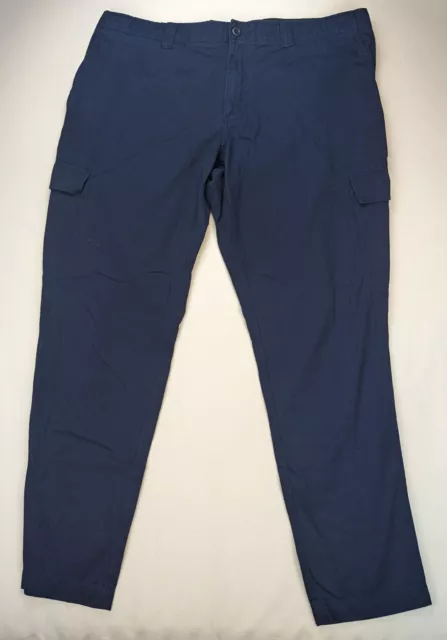 Lacoste Cargo Trousers Men Slim Fit Blue Tapered Leg Zip Fly Cotton W42 L32