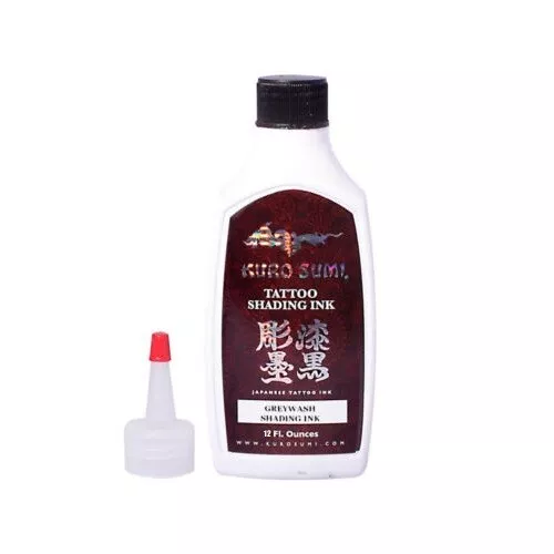 Kuro Sumi Tattoo Tinte - 12oz grau gewaschen - große Originalflasche - Schattierung Greywash 2