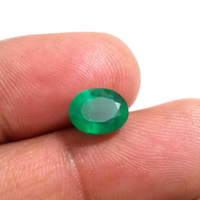 Amazing Zambian Green Emerald Faceted Oval Shape 2.30 Crt Loose Gemstone