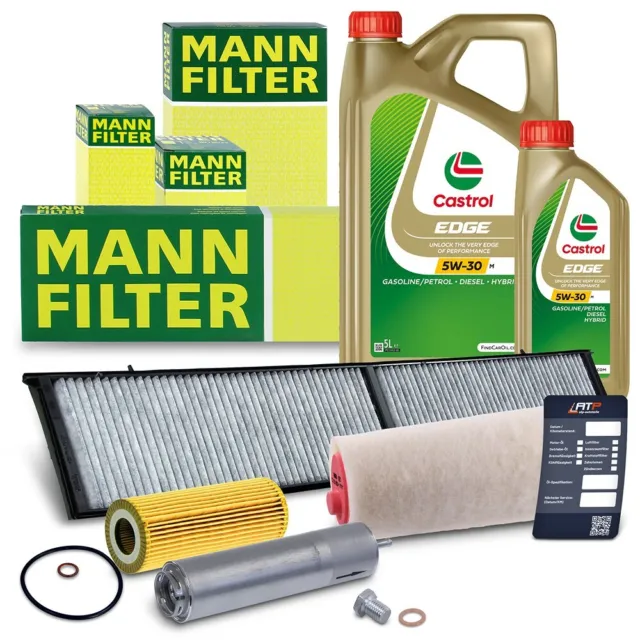 Mann-Filter Kit De Révision B+6L Castrol 5W-30 C3 Pour Bmw Série 3 E90 E91 318