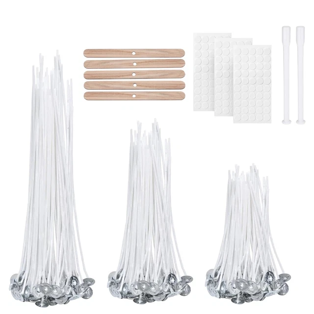 Kit Stoppini Per Candele Fai Da Te - 100 Pezzi Con Supporti In Legno - Foto 7