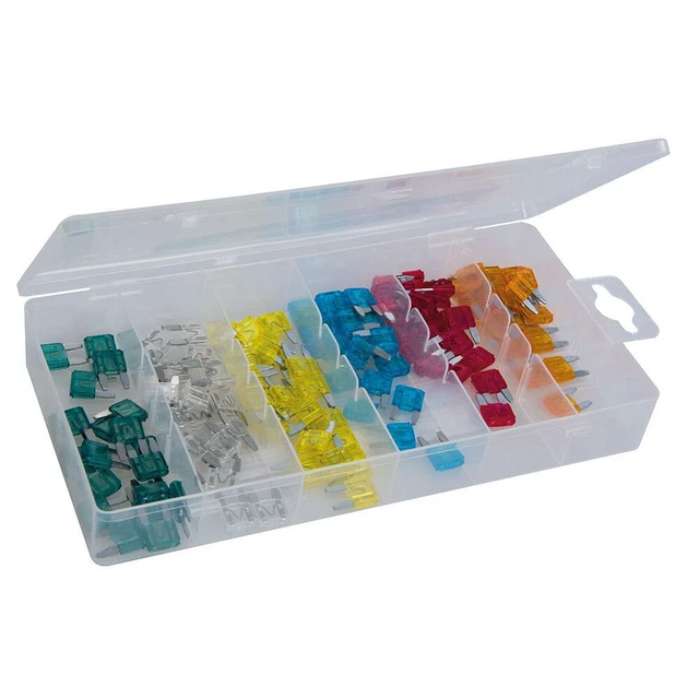 COFFRET DE MINI-FUSIBLES A LAME DE 5 A 30 A - 120 pièces