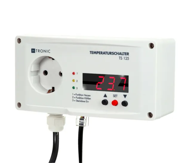 Temperaturregler H-Tronic TS125 + TS2,digitale Anzeige,gradgenaue Überwachung!