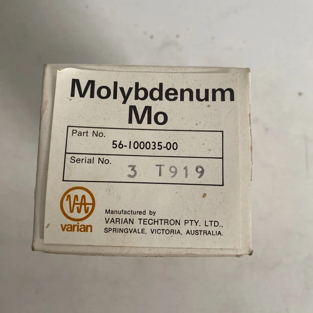 Varian SpectrAA hollow cathode lamp Molybdenum Mo 56-100035-00 - Neon Filler Gas