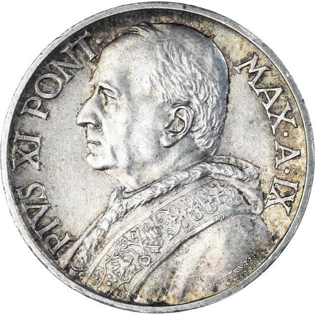 [#1149928] Coin, VATICAN CITY, Pius XI, 10 Lire, 1930, Roma, AU, Silver, KM:8