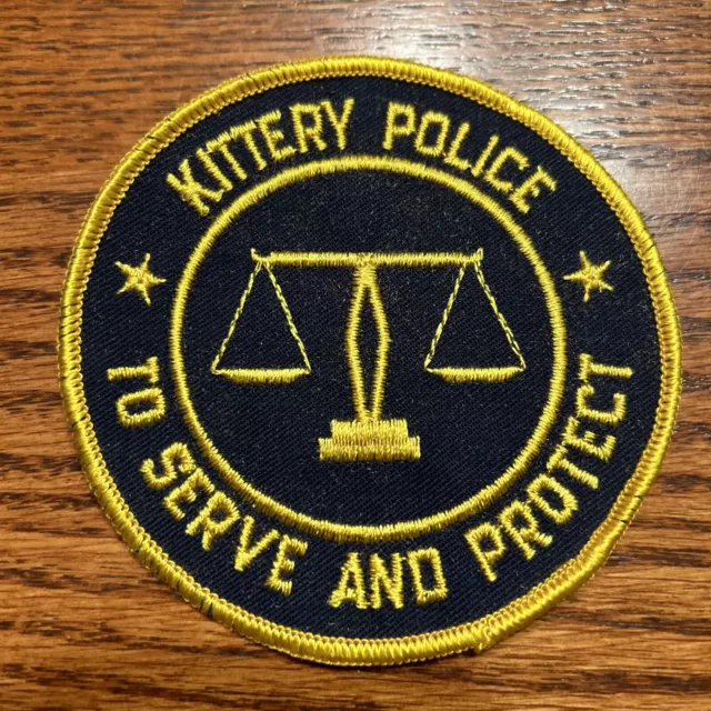 KITTERY MAINE ME  Police Patch SCALES OF JUSTICE VINTAGE OBSOLETE MESH BACK