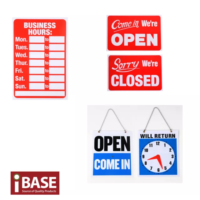 Business Hours Open Close Sign Clock Office Business Shop Door Restaurant Window