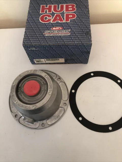 Genuine Stemco 6 Hole Hub Cap 340-4195 With Gasket And Red Plug New Nos