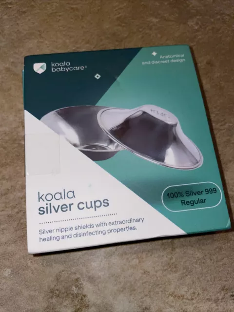 New Koala Babycare Original Silver Nursing Cups -- Tri-LaminateSilver, SEALED