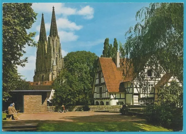 Postkarte Ansichtskarte gebraucht Soest Blick auf die Wiesenkirche 26.11.1970