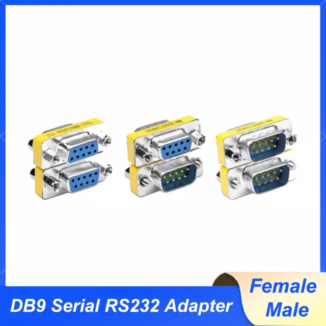 DB9 9 pin Male to Female Serial RS232 Adapter Coupler Gender Changer