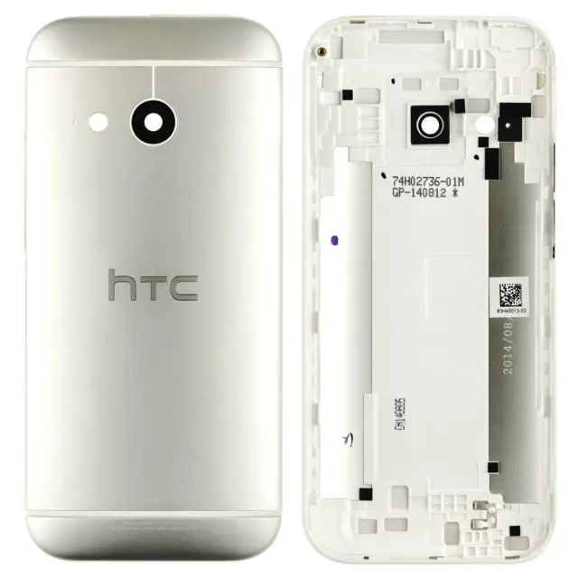 Original HTC One Mini 2 M5 Boîtier Batterie-Couvercle Coque, Argent, Blanc